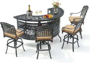 Image 1 of best cast aluminum patio bar set