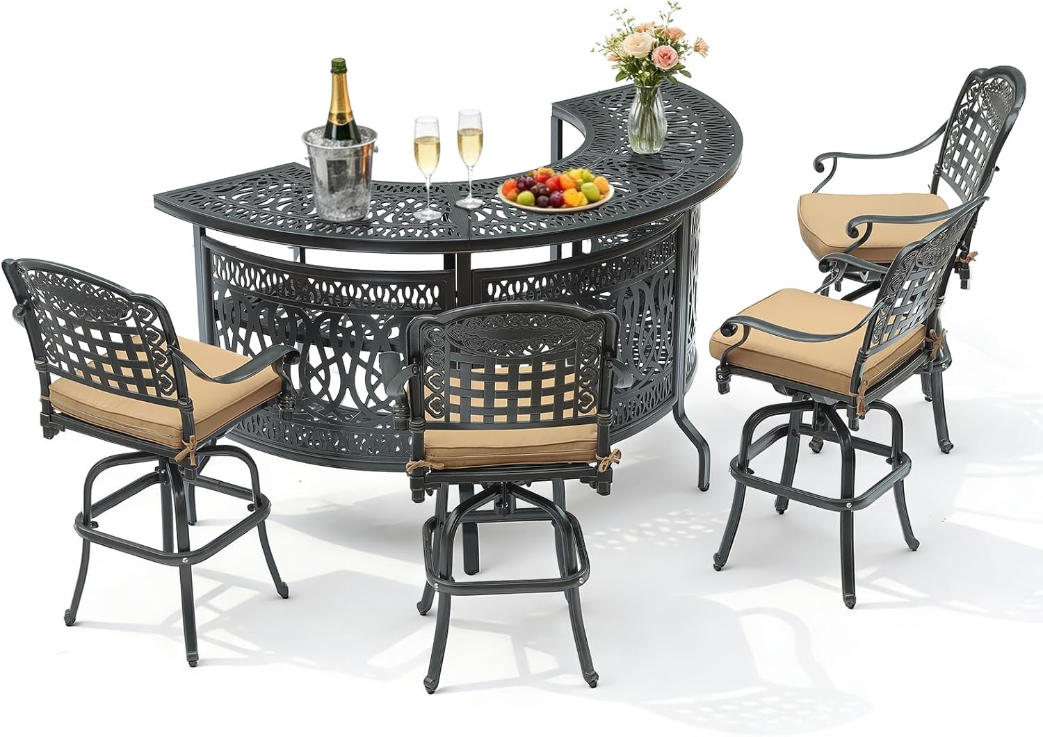 Image 1 of best cast aluminum patio bar set