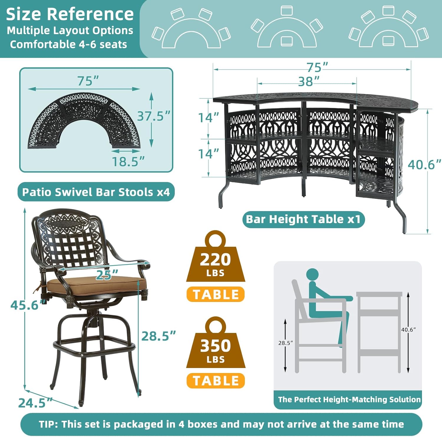 best cast aluminum patio bar set,outdoor bar set with swivel stools,half moon bar table worth buying,cast aluminum patio furniture pros cons,patio bar set for entertaining,should I buy meetwarm bar set performance testing and real-world results