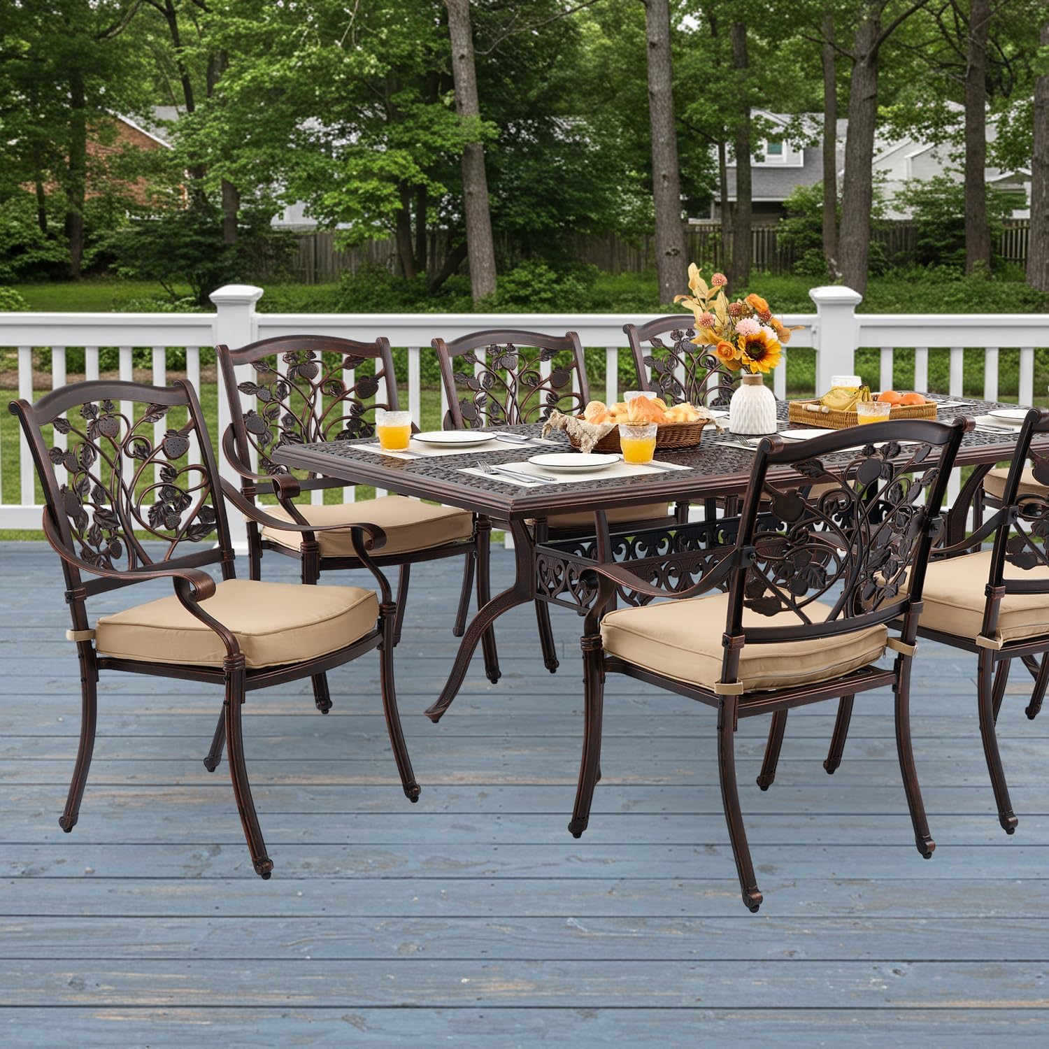 best cast aluminum patio dining set,cast aluminum patio furniture pros cons,AIWOEN patio dining set honest,best patio dining set for 8 people,is cast aluminum outdoor furniture worth it,copper red patio set for car lovers unboxing and complete package contents