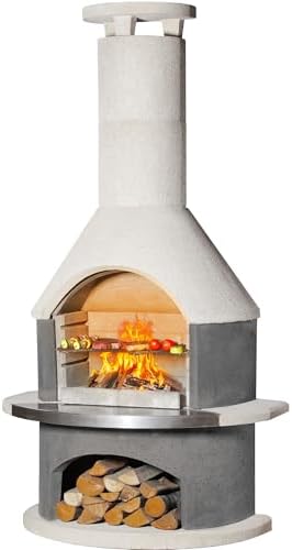 Image 1 of best concrete outdoor fireplace with grill