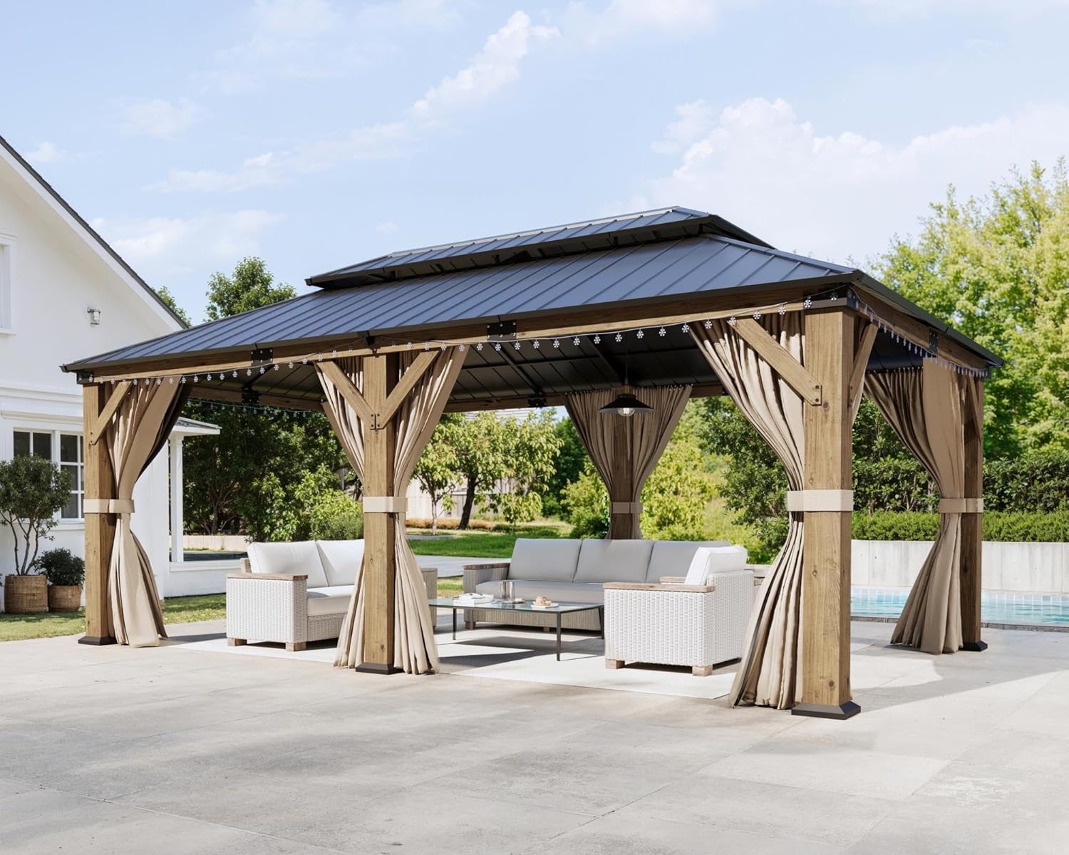 Image 1 of best hardtop gazebo for backyard