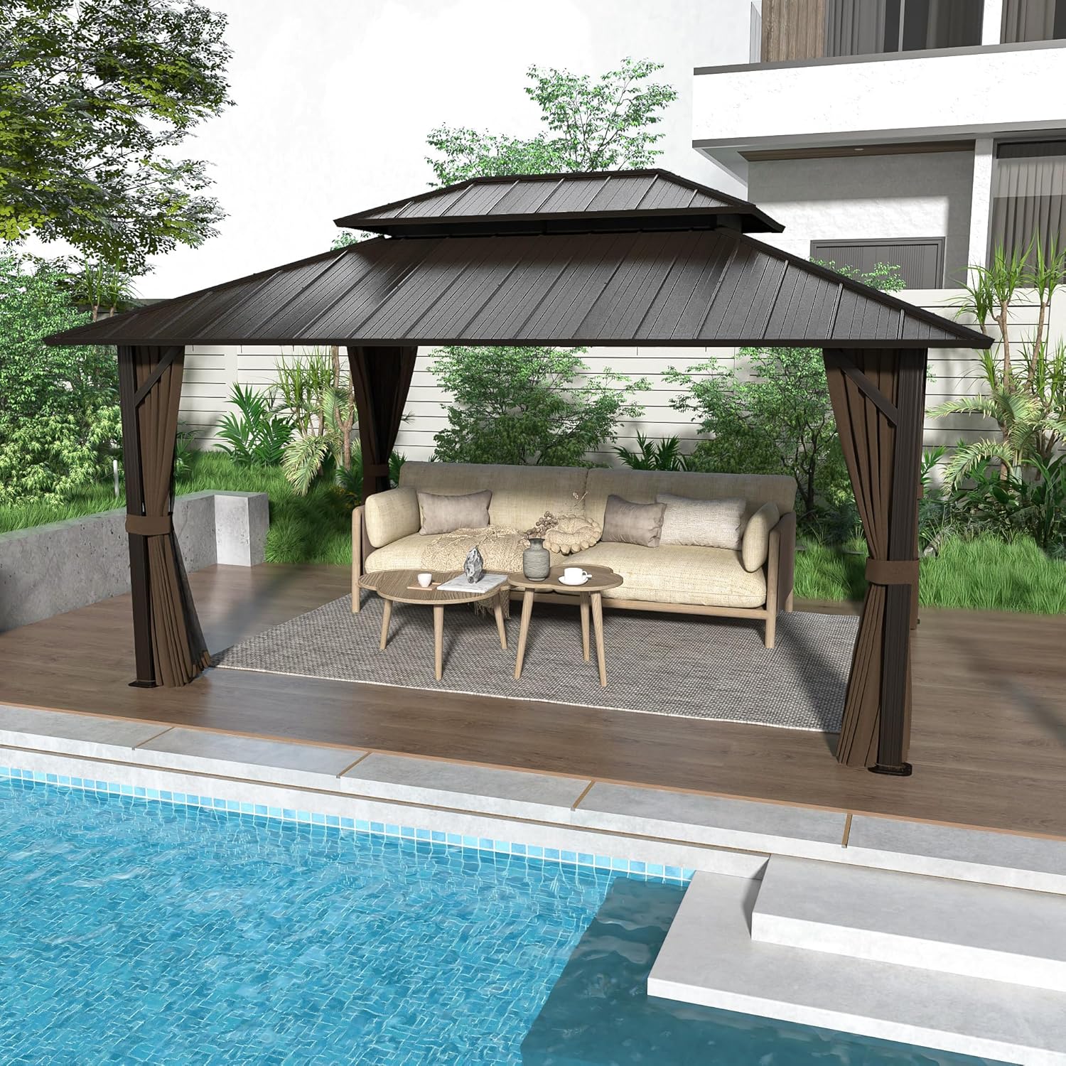 best hardtop gazebo for backyard,should I buy a hardtop gazebo,hardtop gazebo vs soft top,aluminum frame gazebo pros cons,outdoor gazebo worth buying,best gazebo for car patio area unboxing and complete package contents