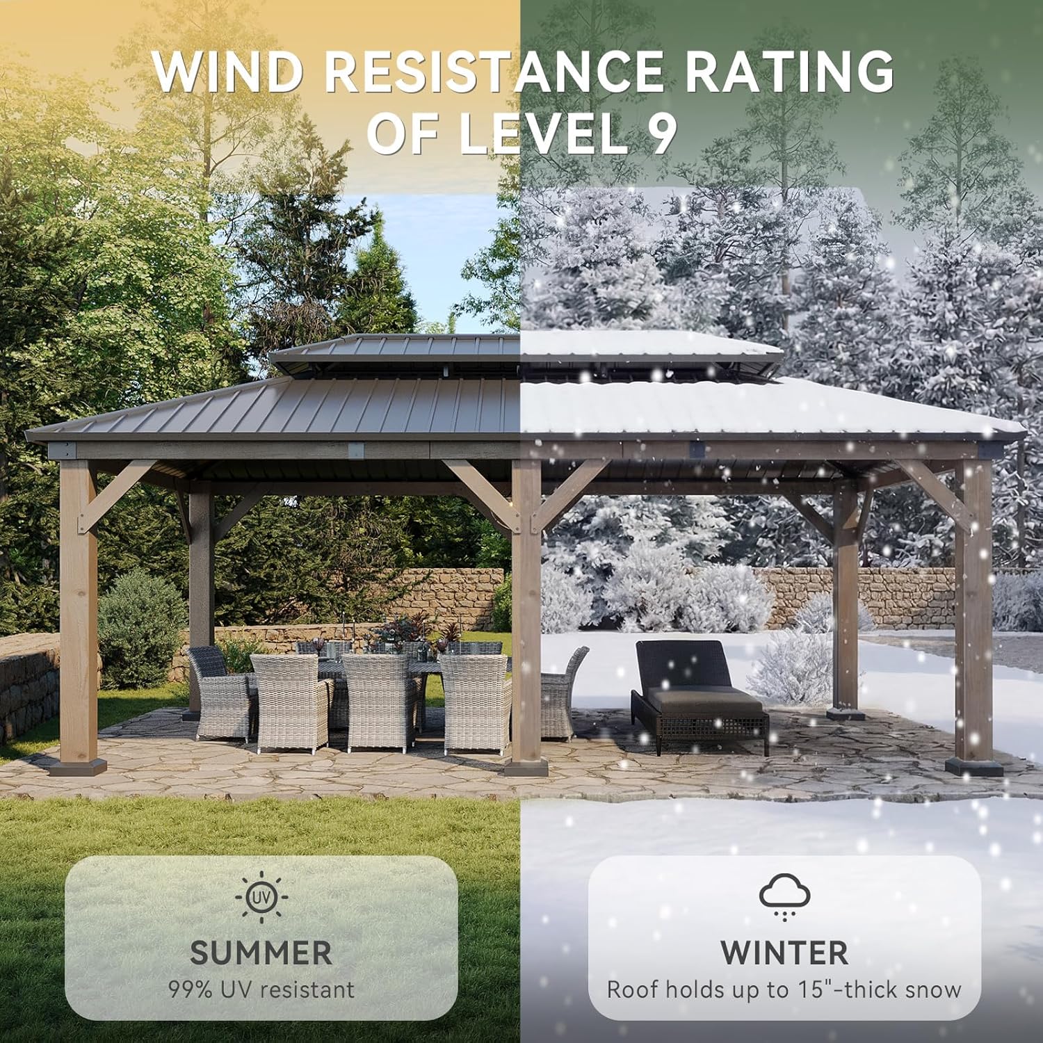 best hardtop wooden gazebo,Aoxun cedar gazebo pros cons,hardtop gazebo vs soft top,is a wooden gazebo worth buying,best gazebo for patio,outdoor gazebo with LED lights performance testing and real-world results