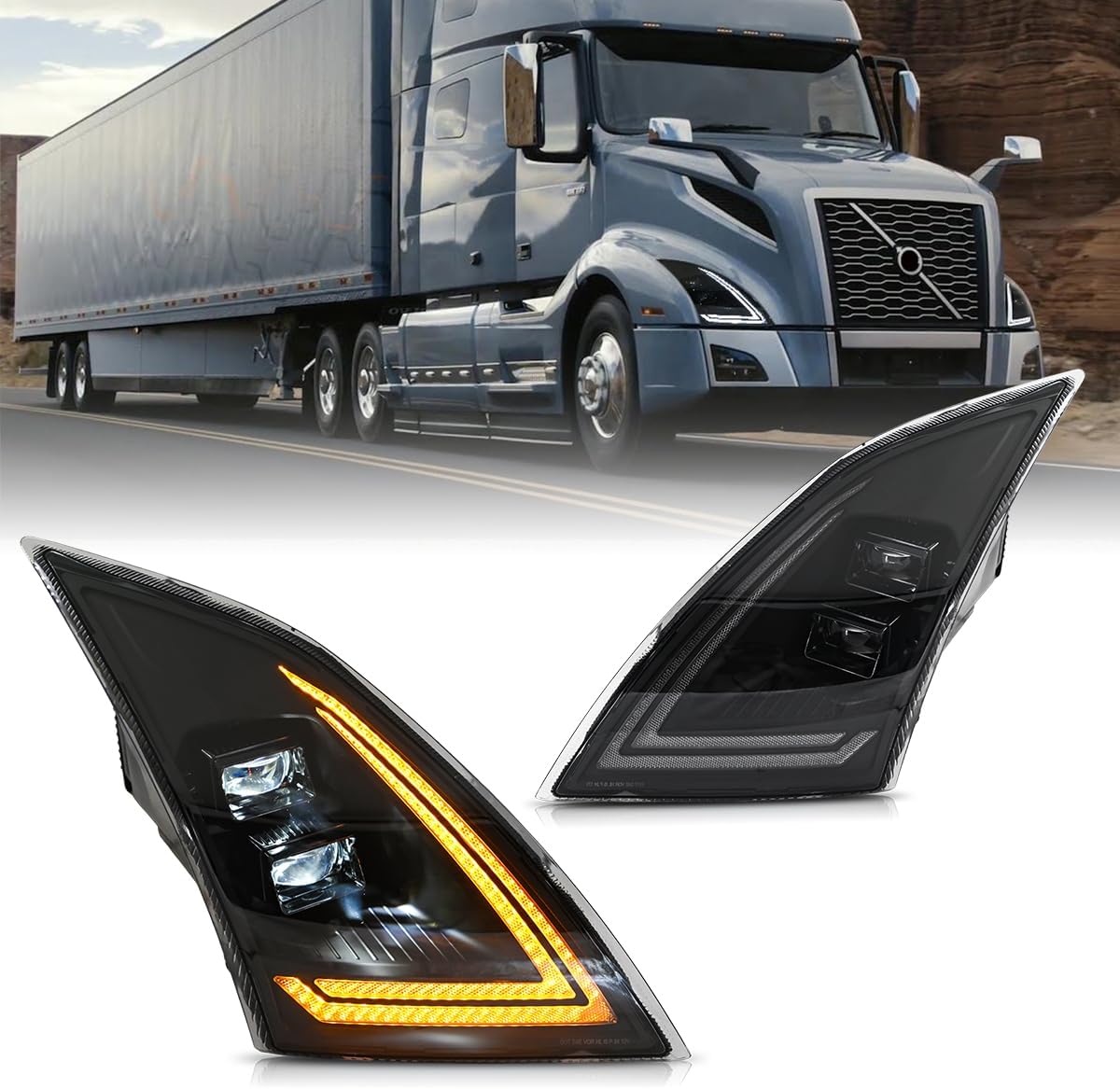 Image 1 of best headlights for Volvo VNL VNR