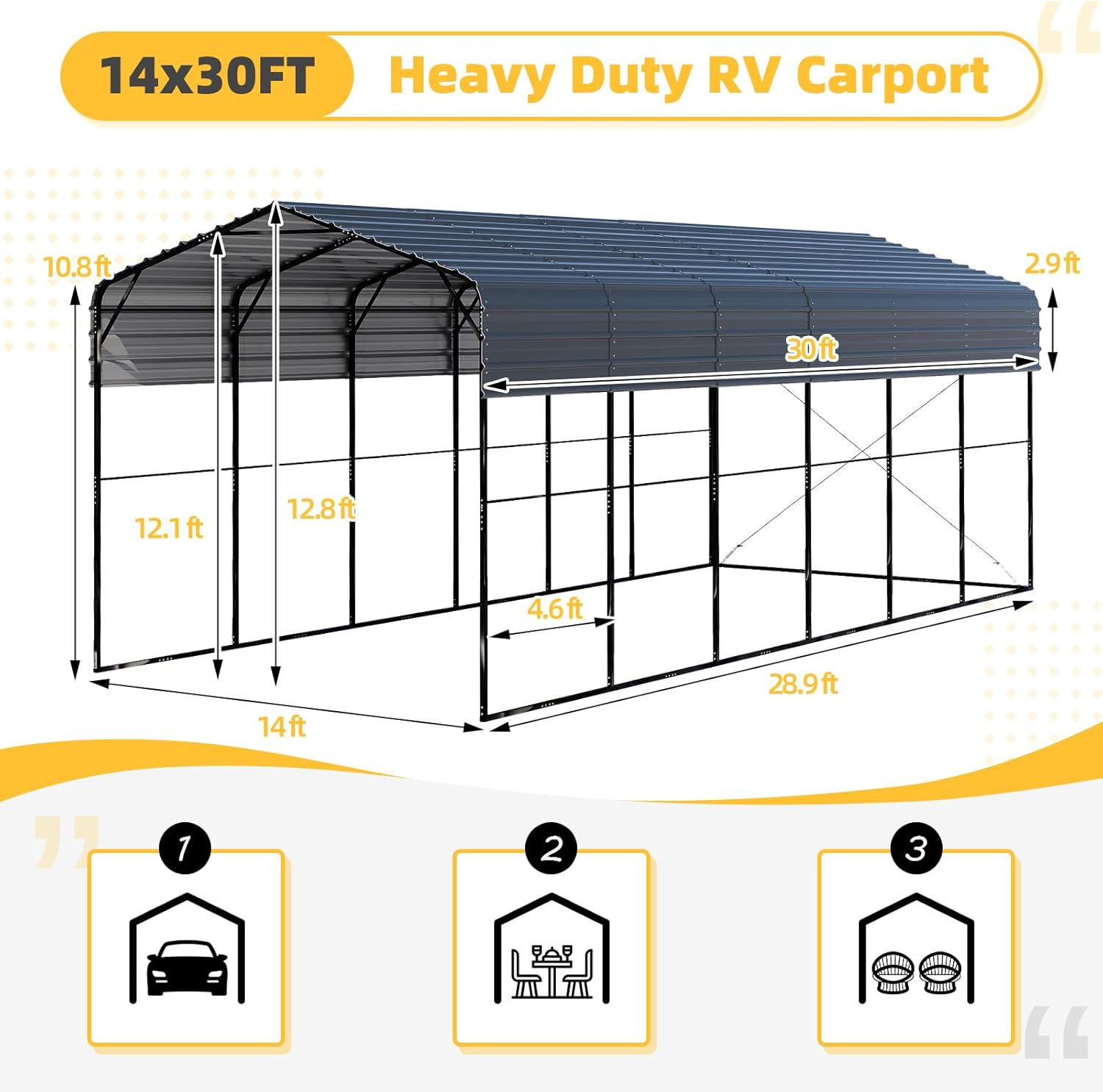 best heavy duty carport for RV,should I buy an EROMMY carport,EROMMY 14x30 carport pros cons,heavy duty carport worth buying,best outdoor vehicle shelter,carport for RV and truck unboxing and complete package contents