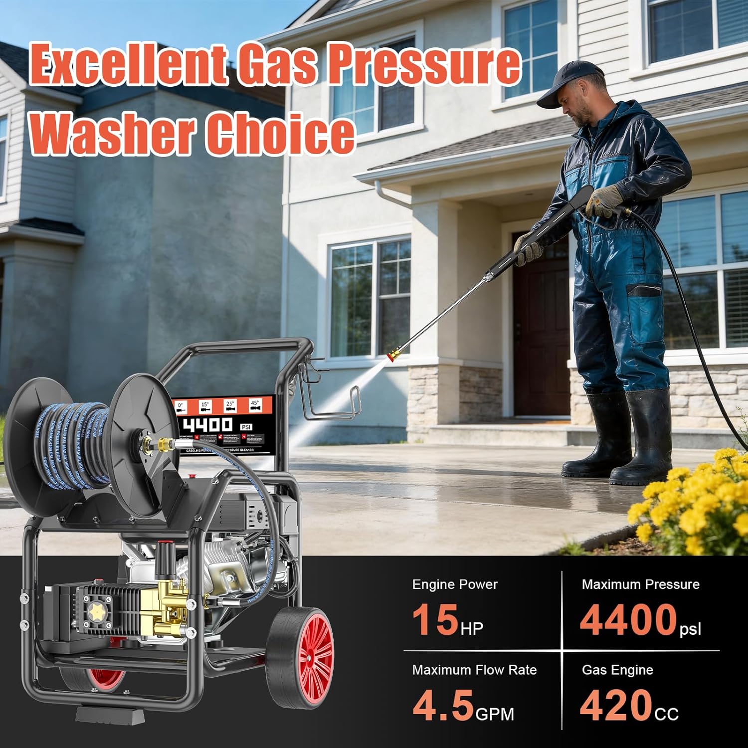 best heavy duty gas pressure washer,4400 psi gas pressure washer pros cons,should i buy a 4400 psi pressure washer,TechSweepPro pressure washer worth it,best pressure washer for heavy duty cleaning,gas pressure washer with hose reel comparison unboxing and complete package contents