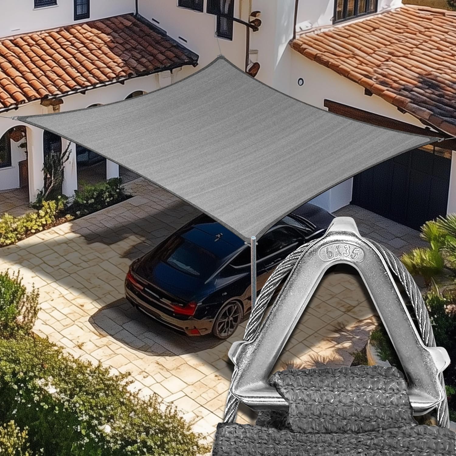 Image 1 of best heavy duty shade sail for carport