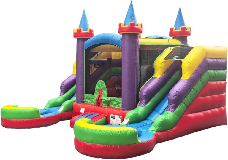 Image 1 of best inflatable bounce house with water slide