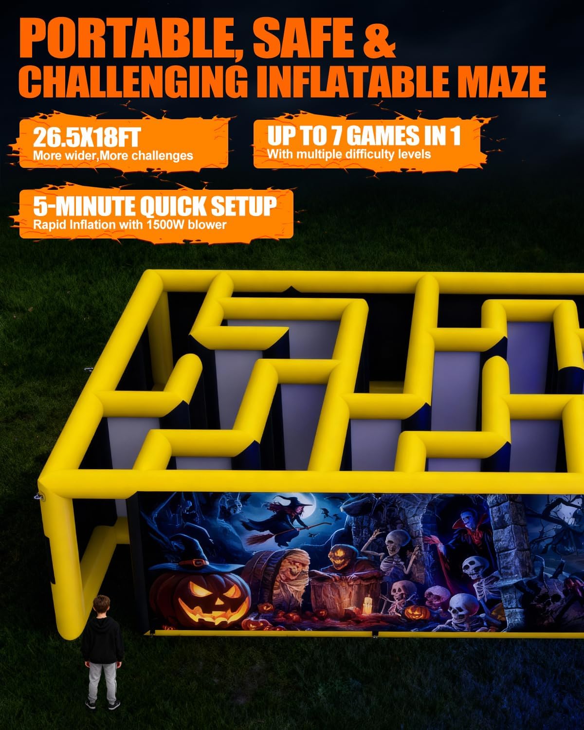 best inflatable maze haunted house,should I buy inflatable maze,WZIIOT inflatable maze pros cons,commercial inflatable maze for events,haunted house maze worth buying,big maze for challenging games unboxing and complete package contents