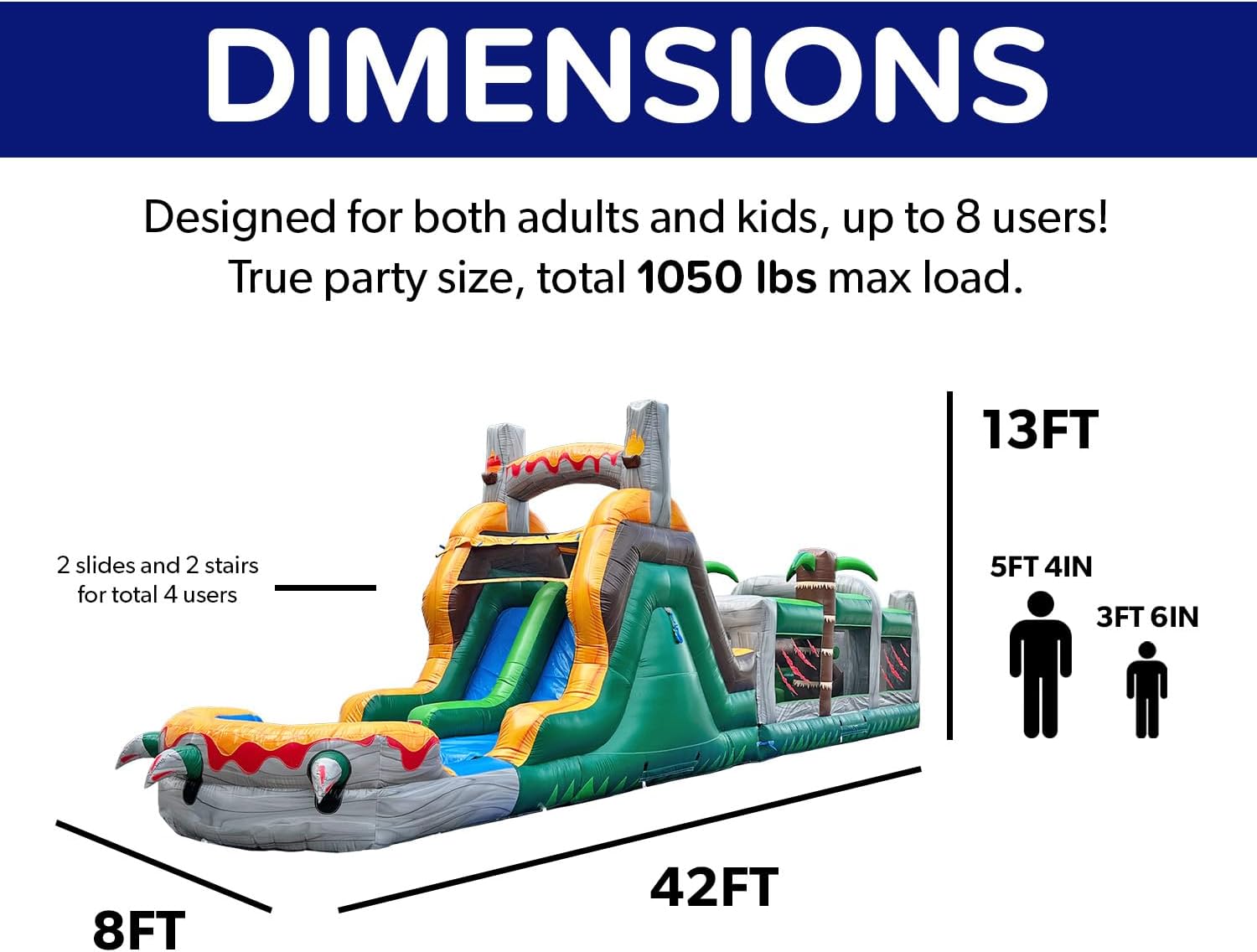 Unboxing the best inflatable obstacle course water slide showing all included components: blower, stakes, patches, and storage bag.