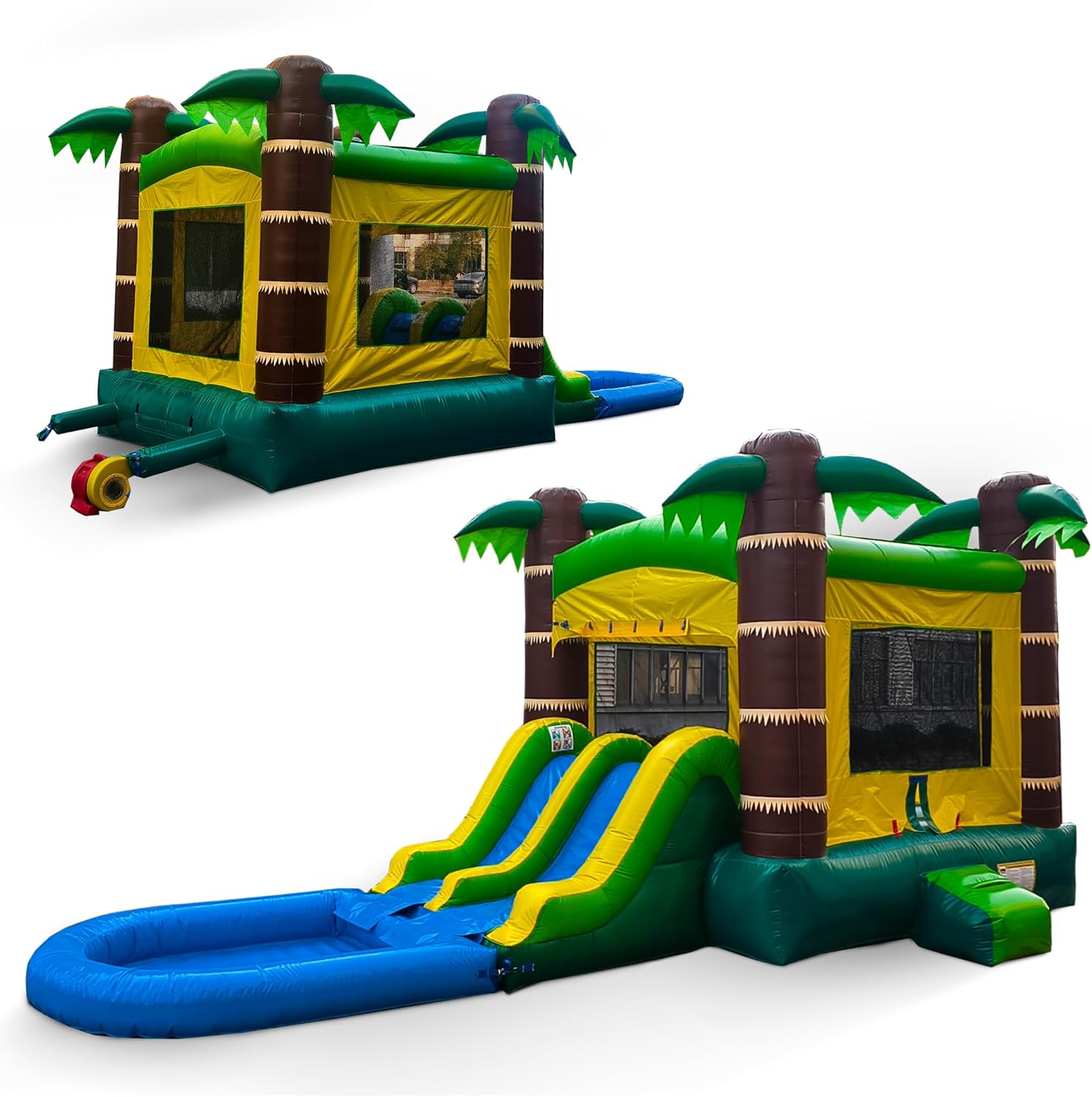 Image 1 of best inflatable water slide and bounce house for backyard