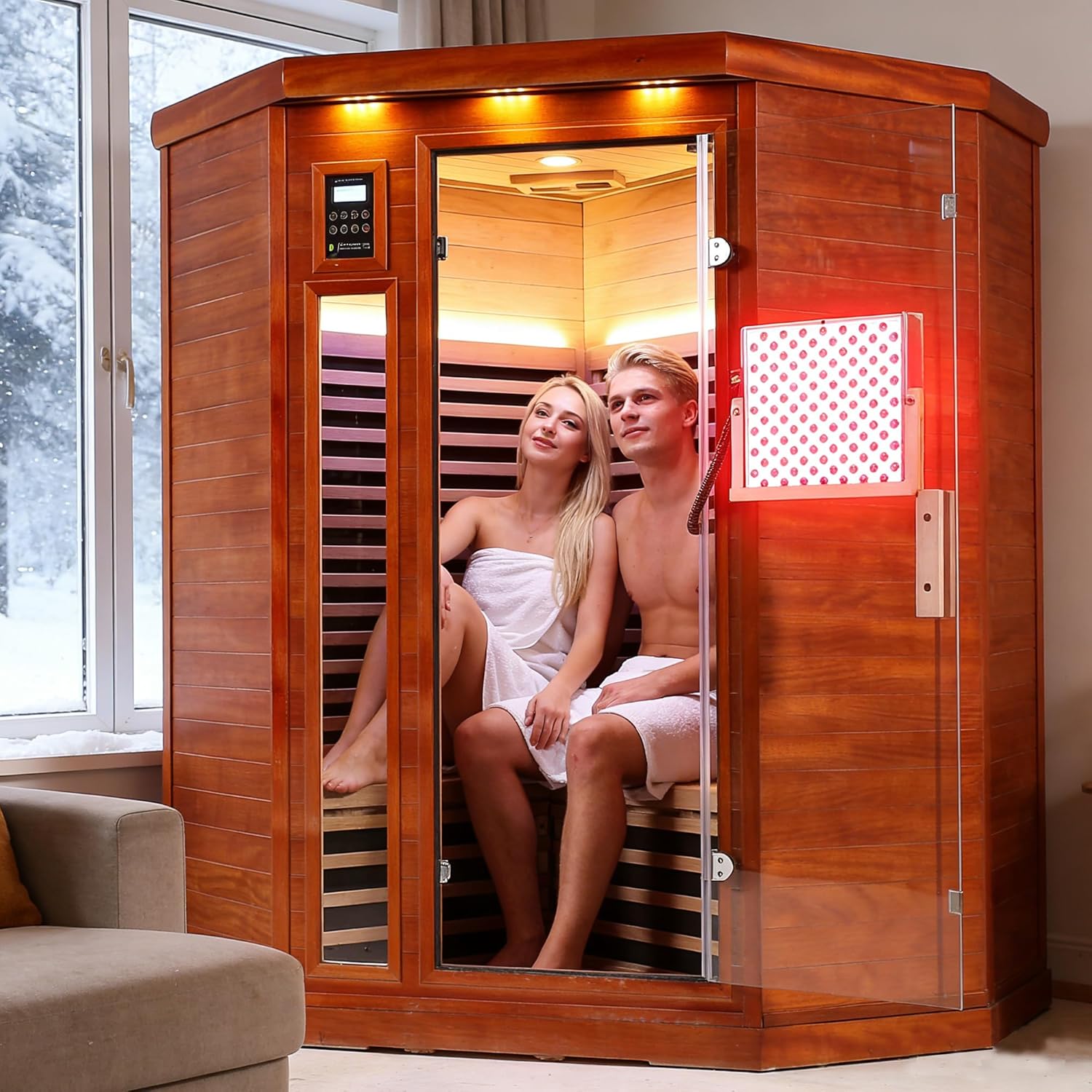 Image 1 of best infrared corner sauna for home