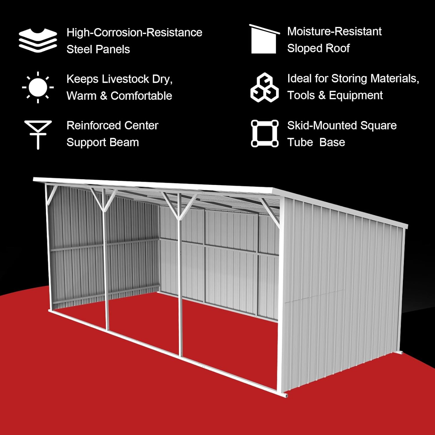 Real-world testing of the livestock shelter in rain and sun, evaluating livestock shelter vs alternatives for durability