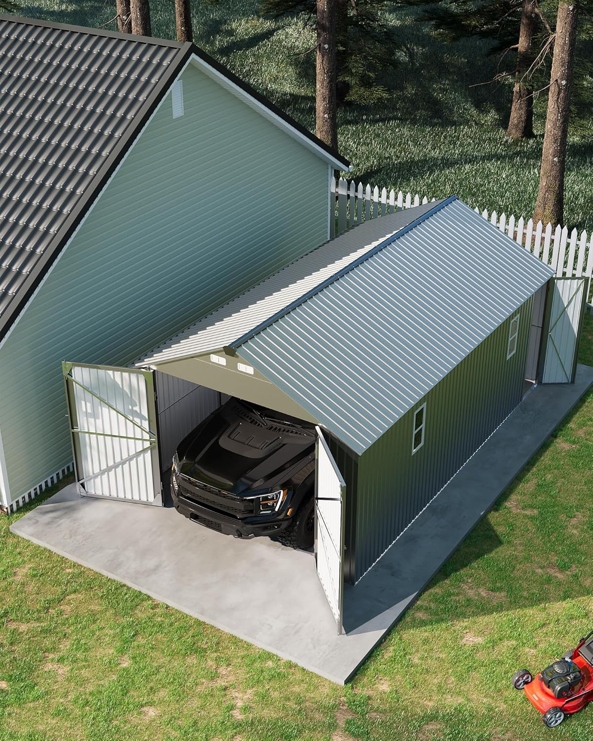 Image 1 of best metal carport for pickup trucks