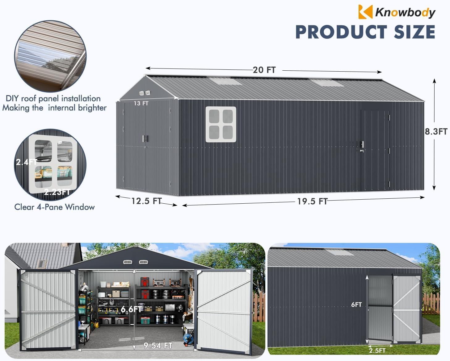 best metal garage shed for cars,K Knowbody 13x20 metal shed durable,should I buy a metal garage shed,metal garage shed vs carport,heavy duty metal shed pros cons,best outdoor workshop storage building unboxing and complete package contents