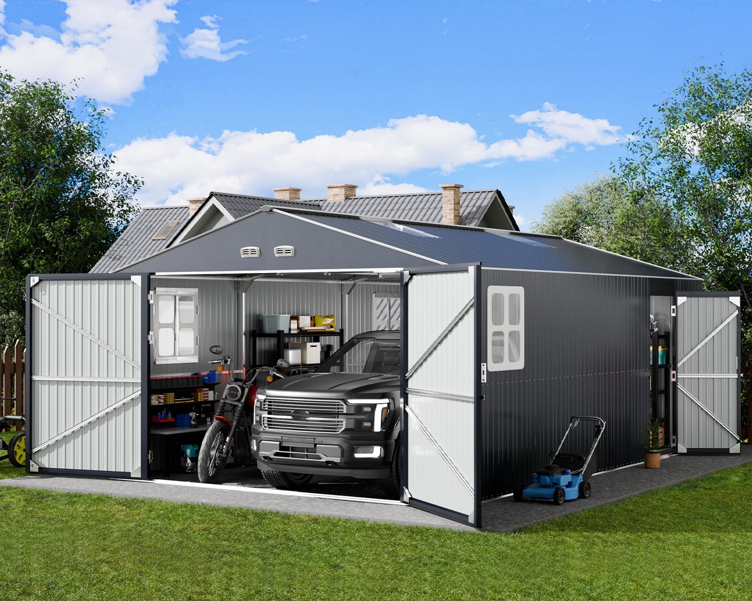 Image 1 of best metal garage shed