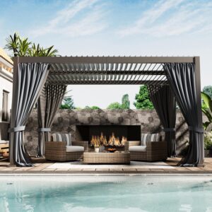 Image 1 of best metal pergola with hardtop roof