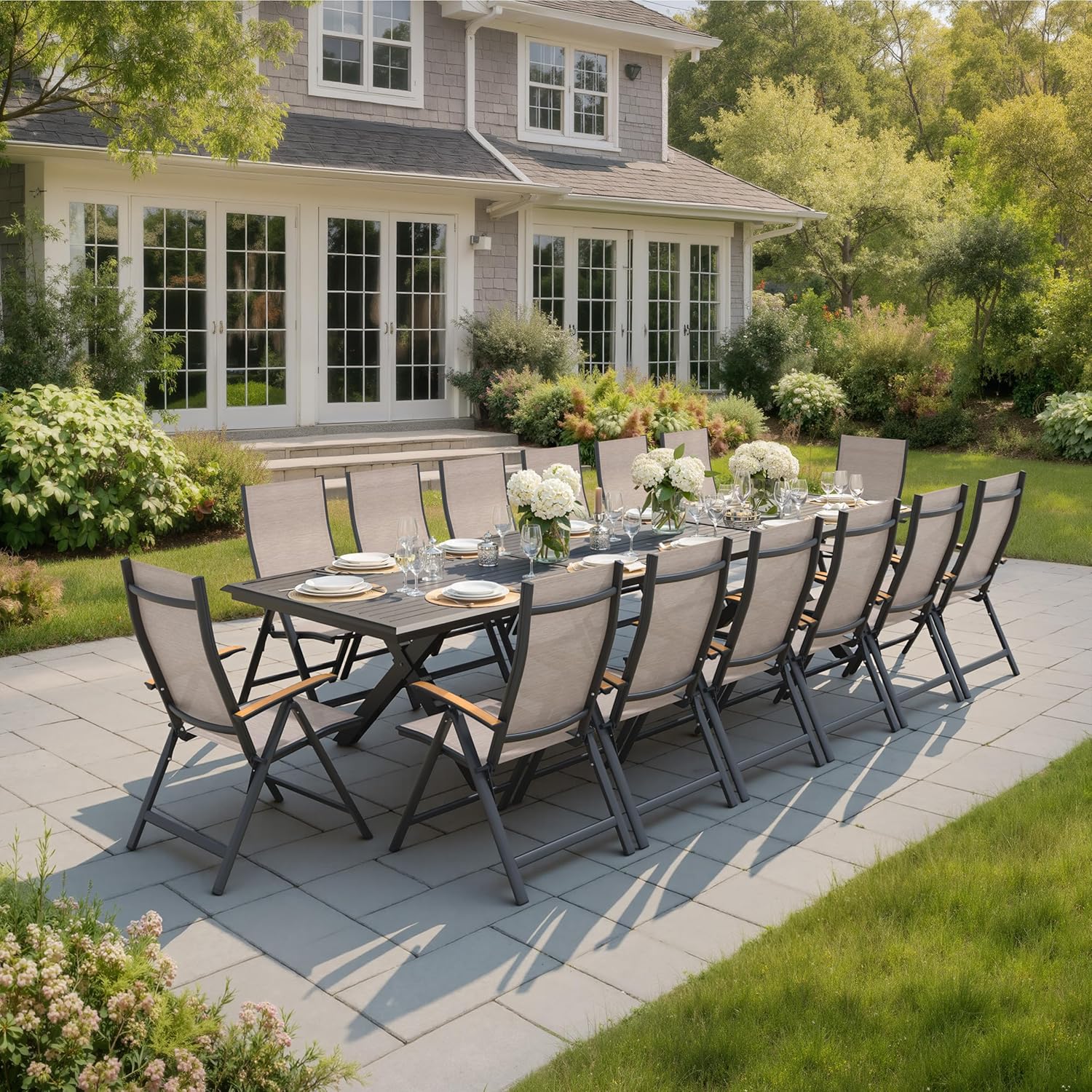 best outdoor aluminum dining table,buy outdoor dining table for large family,outdoor aluminum table vs wood patio table,heavy duty patio dining table pros cons,best patio table for 14 people outdoor,is aluminum outdoor dining table worth buying unboxing and complete package contents