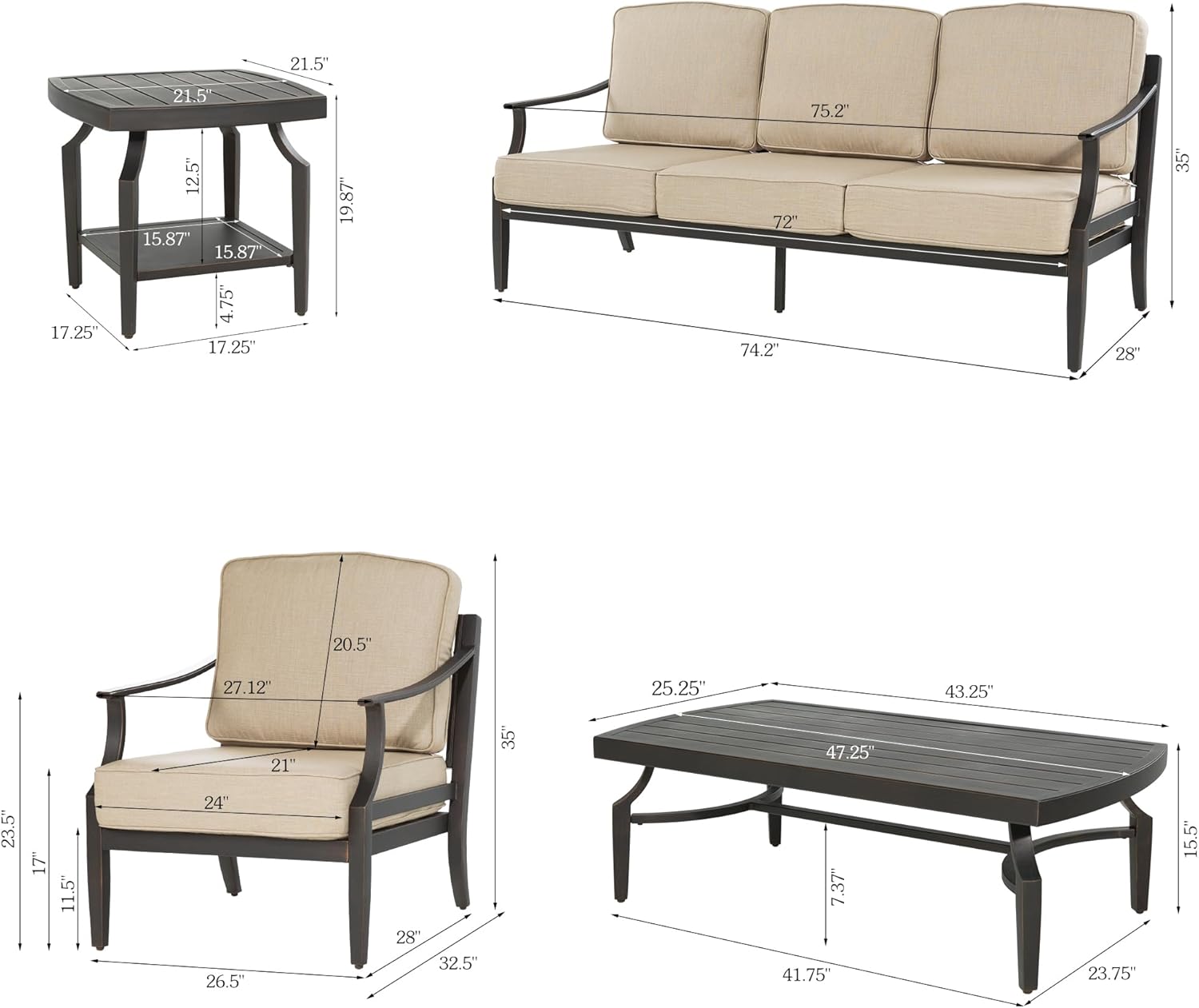 best outdoor conversation sofa set,outdoor conversation set pros cons,bronze aluminum patio sofa worth buying,PEAK HOME FURNISHINGS sofa vs alternatives,should I buy an outdoor sofa set for car camping unboxing and complete package contents