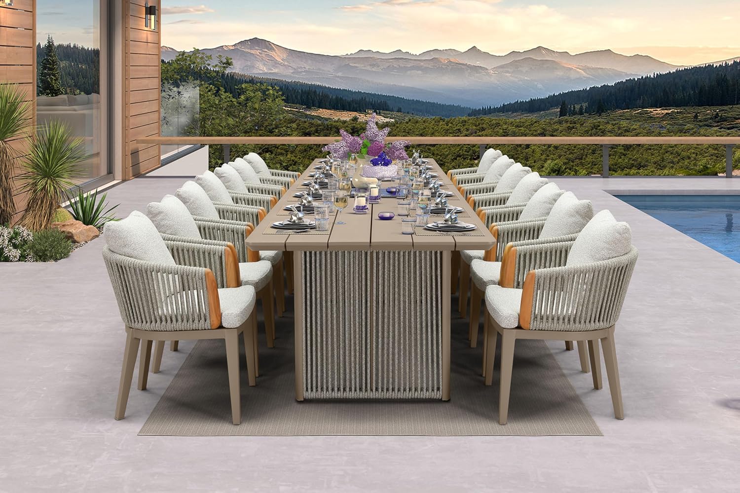 Image 1 of best outdoor dining set for 14
