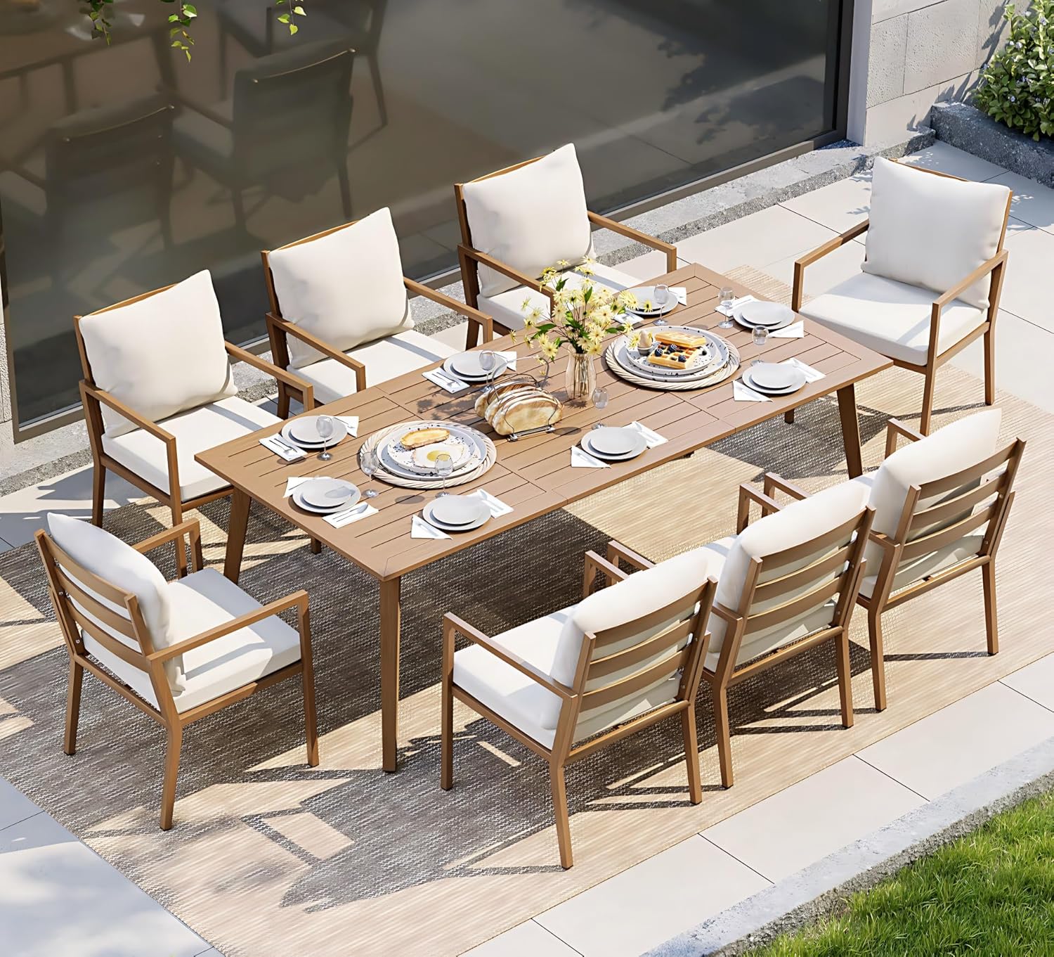 Image 1 of best outdoor dining set for backyard