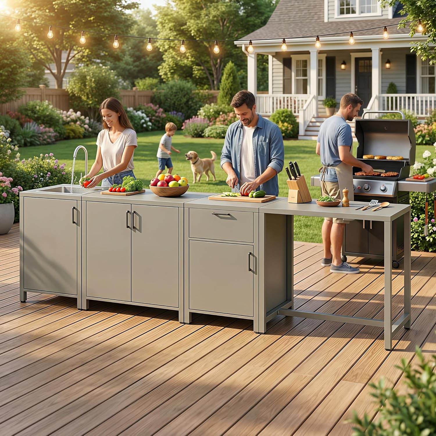 Image 1 of best outdoor kitchen island with sink
