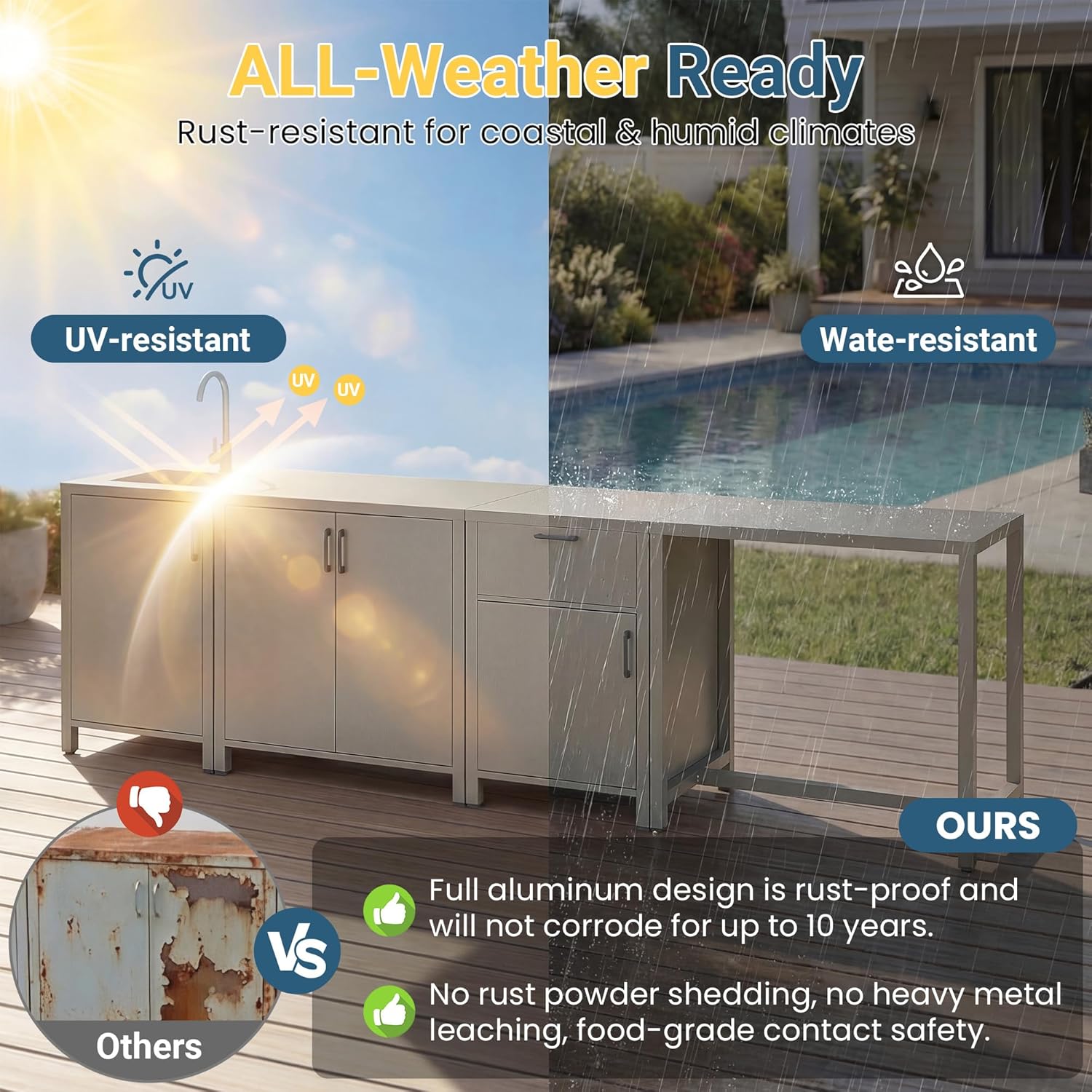 best outdoor kitchen island with sink,should I buy outdoor kitchen island with sink,Wisteria Lane outdoor kitchen pros cons,aluminum outdoor kitchen island worth it,best outdoor kitchen island for BBQ,outdoor sink cabinet for patio performance testing and real-world results