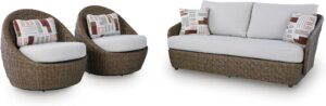 Image 1 of best outdoor loveseat and swivel chair set