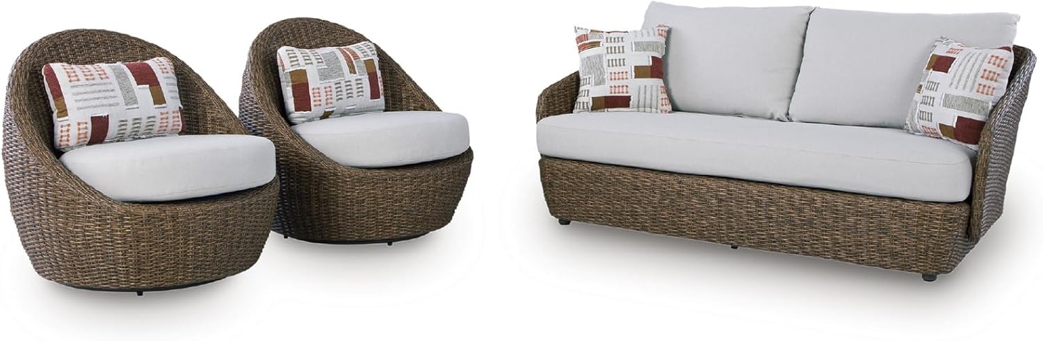 Image 1 of best outdoor loveseat and swivel chair set