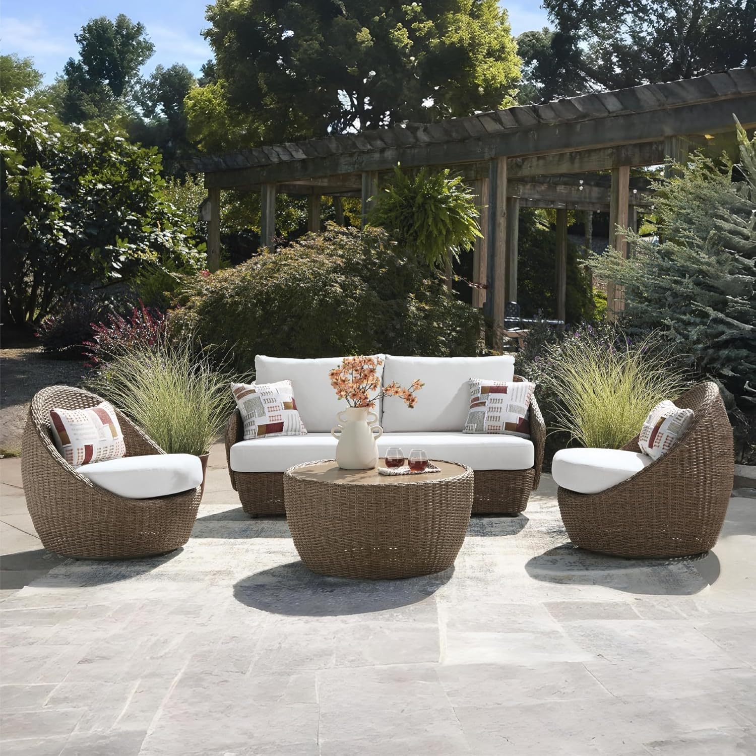 best outdoor loveseat and swivel chair set,should I buy Ashley Cardiff Beach set,Ashley Cardiff Beach vs other outdoor sets,weather resistant outdoor loveseat pros cons,best outdoor furniture for poolside,Ashley Cardiff Beach set worth buying unboxing and complete package contents