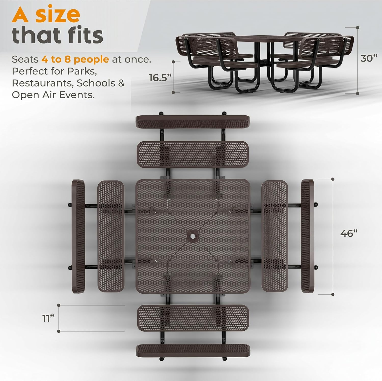 best outdoor metal picnic table,should I buy metal picnic table,OUTTANS picnic table pros cons,heavy duty picnic table for commercial use,ADA compliant picnic table,best picnic table with umbrella hole unboxing and complete package contents