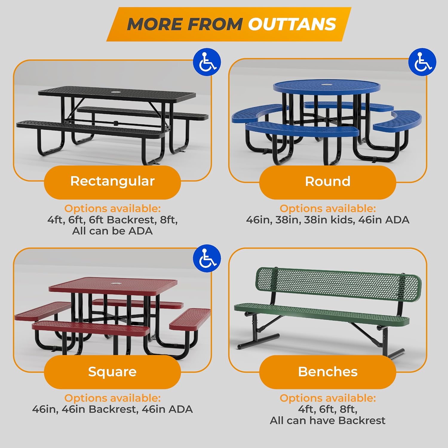 best outdoor metal picnic table,should I buy metal picnic table,OUTTANS picnic table pros cons,heavy duty picnic table for commercial use,ADA compliant picnic table,best picnic table with umbrella hole performance testing and real-world results