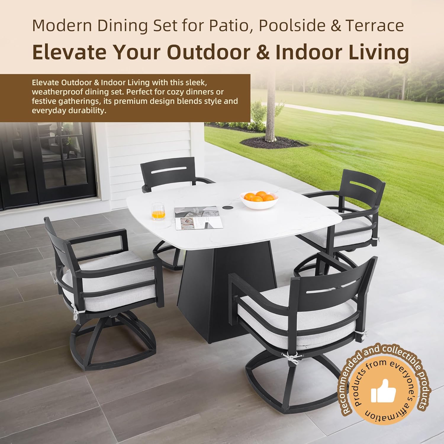 best outdoor patio dining set,should I buy a sintered stone dining set,outdoor dining set pros cons,sintered stone vs marble patio table,best dining set for patio,rocking chair patio set worth buying unboxing and complete package contents