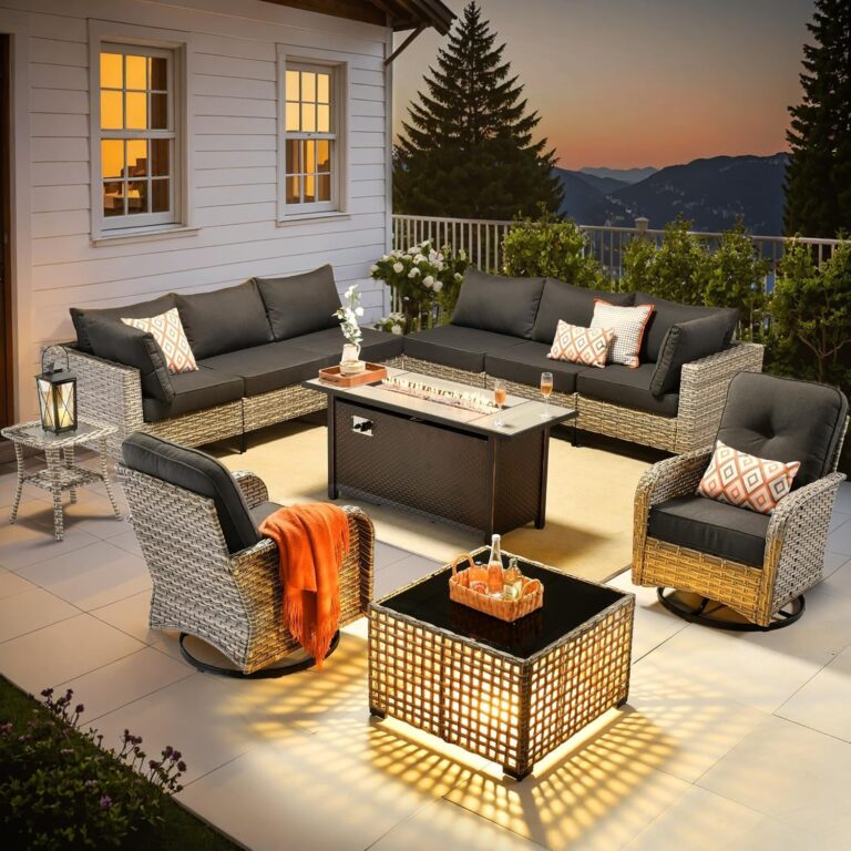 Image 1 of best outdoor sectional with fire pit