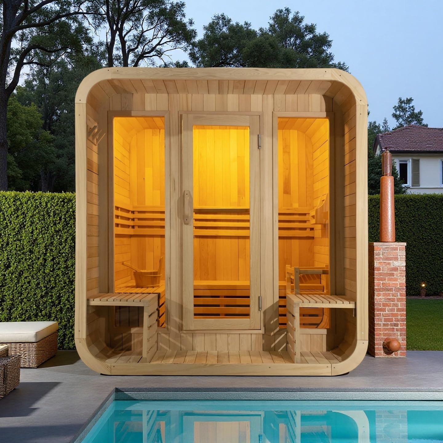 best outdoor square sauna for backyard,outdoor square sauna worth buying,Canadian Hemlock sauna pros cons,outdoor sauna vs indoor sauna,should I buy an outdoor square sauna,best backyard sauna for home unboxing and complete package contents