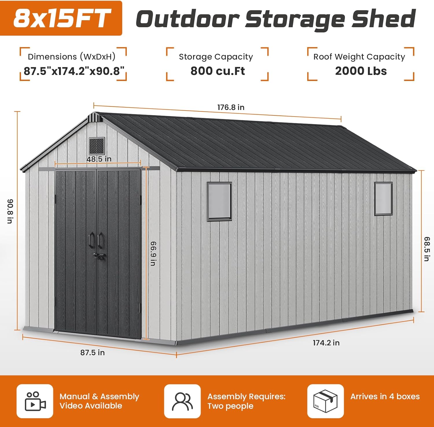 best outdoor storage shed for backyard,should I buy a resin shed,8x15 shed vs other sizes,Jocoevol storage shed pros cons,best garden tool shed worth buying unboxing and complete package contents
