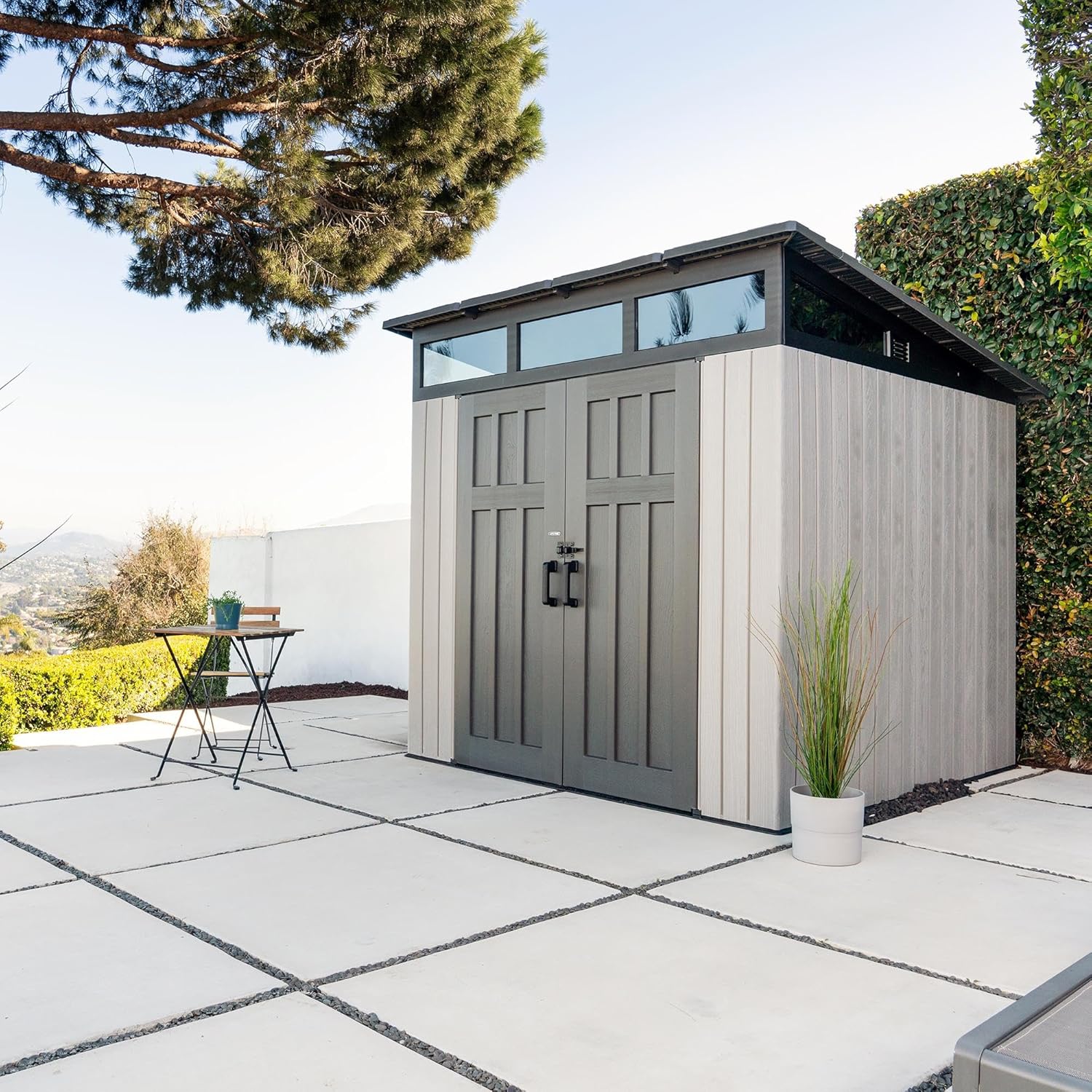 best outdoor storage shed for small yards,compact storage shed pros cons,lifetime 8x8 shed worth buying,small yard storage shed vs alternatives,steel reinforced shed durability,modern shed with clerestory windows unboxing and complete package contents