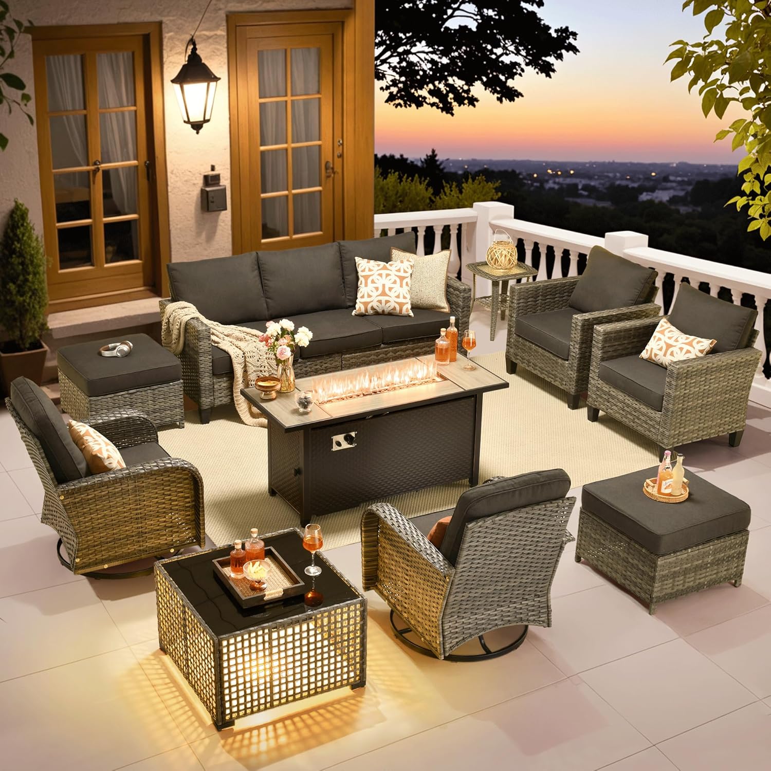 Image 1 of best outdoor wicker conversation set