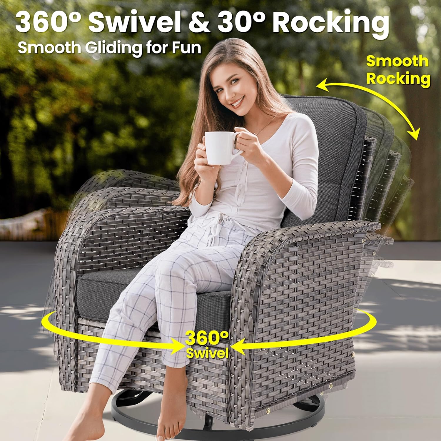 best outdoor wicker conversation set,should I buy a rattan patio set,outdoor conversation set with fire pit pros cons,rocking swivel chairs for patio vs others,weather resistant wicker furniture worth buying,best deep seat outdoor sofa for backyard unboxing and complete package contents
