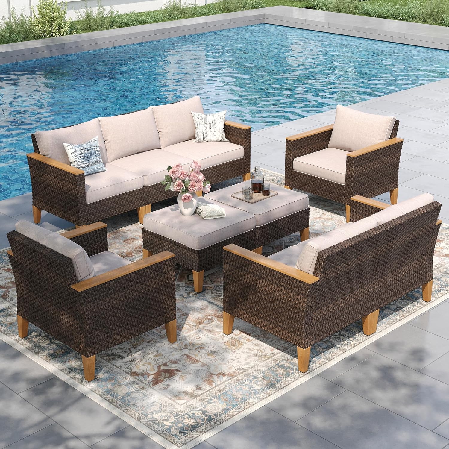Image 1 of best outdoor wicker furniture set