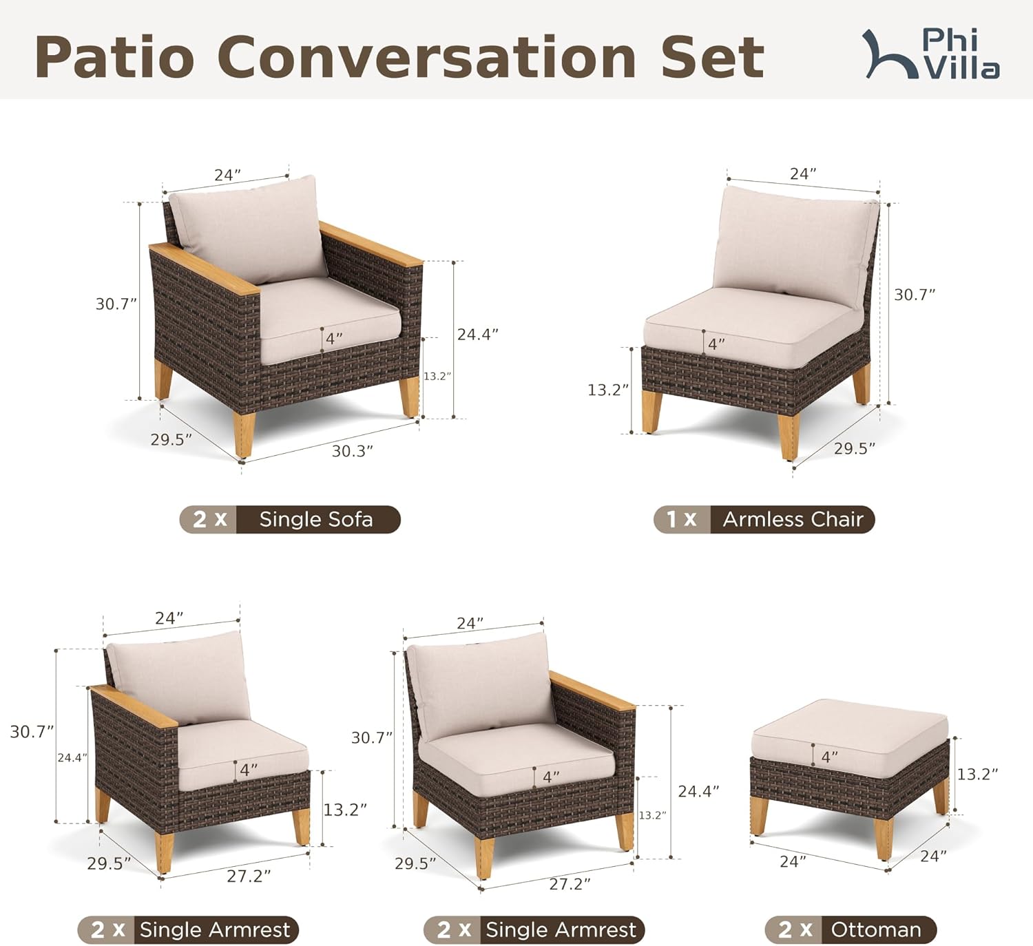 best outdoor wicker furniture set,should I buy wicker patio sectional,PHI VILLA patio set pros cons,best wicker furniture for outdoor use,outdoor rattan sectional worth buying unboxing and complete package contents