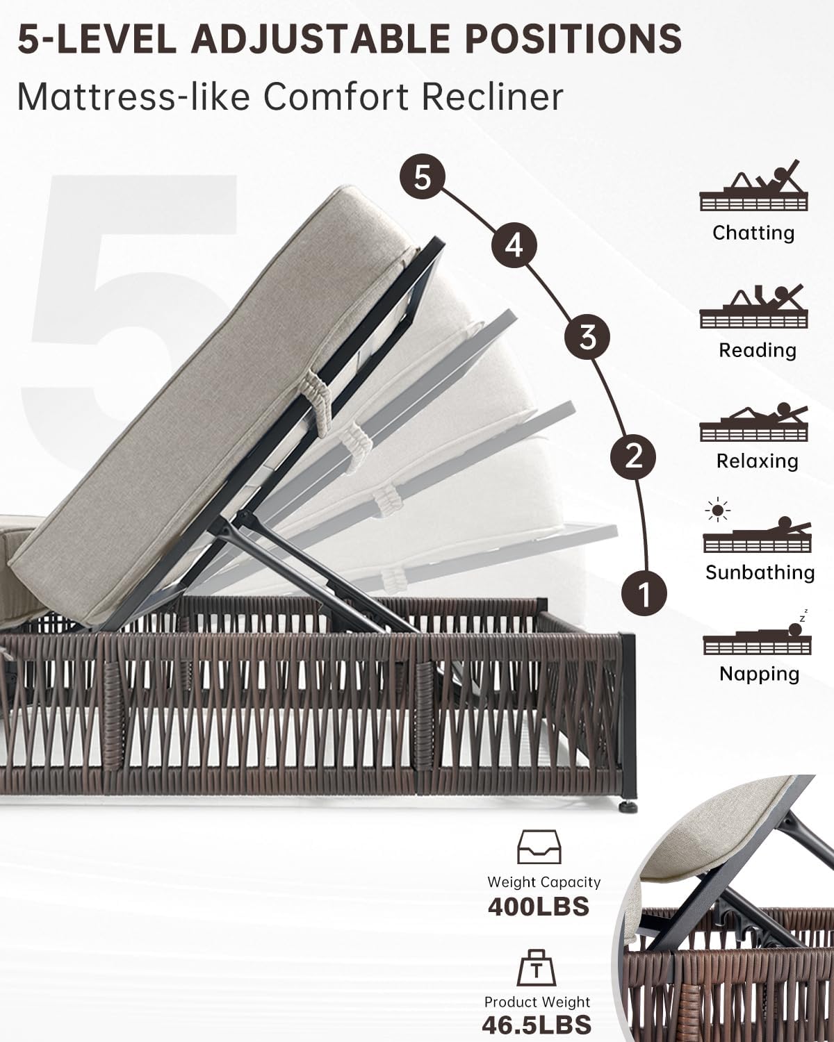 best patio chaise lounges for sunbathing,outdoor recliner set with side table,thick cushioned patio lounger pros cons,should I buy ACTREST chaise lounge,ACTREST vs other rattan loungers,water resistant patio furniture for pool performance testing and real-world results
