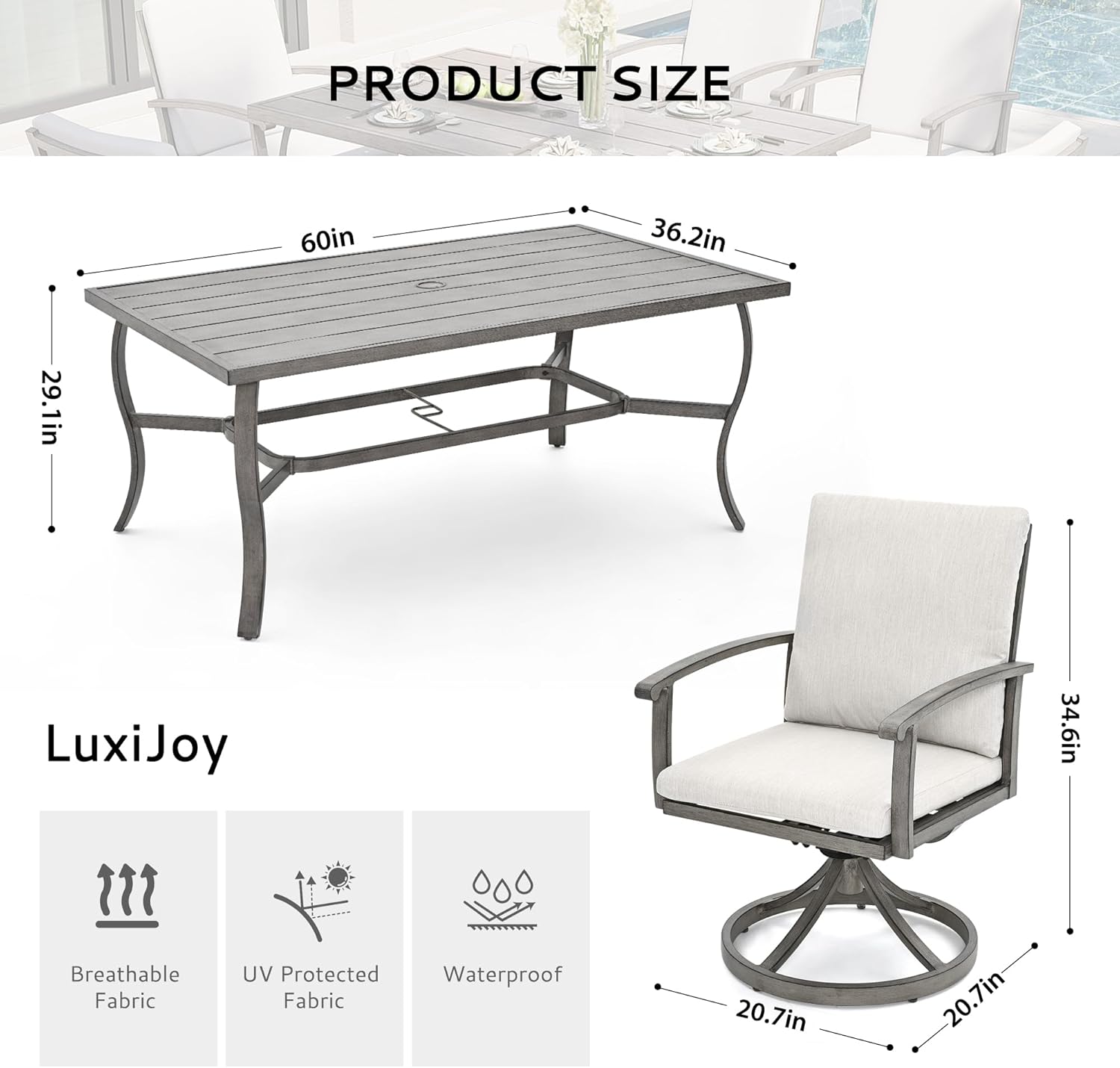 Step-by-step guide for best patio dining set for 6,should I buy an aluminum patio dining set,LUXIJOY patio set pros cons,best outdoor dining set for 6 people,aluminum patio set worth buying,swivel chair patio set for porch - complete tutorial