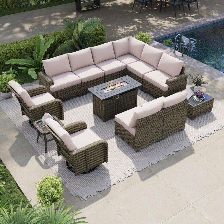 Image 1 of best patio furniture set with fire pit