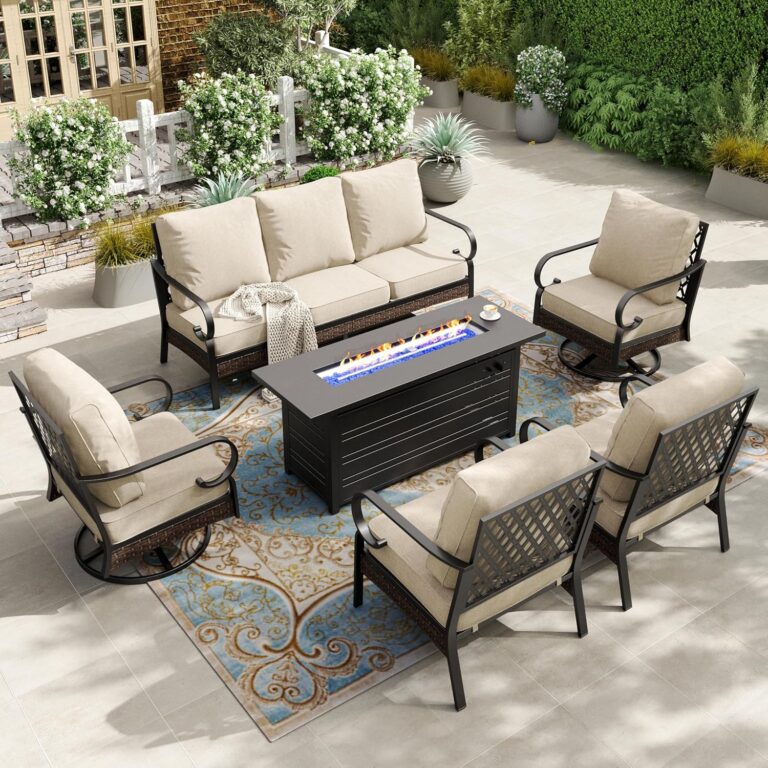 Image 1 of best patio furniture set with fire pit