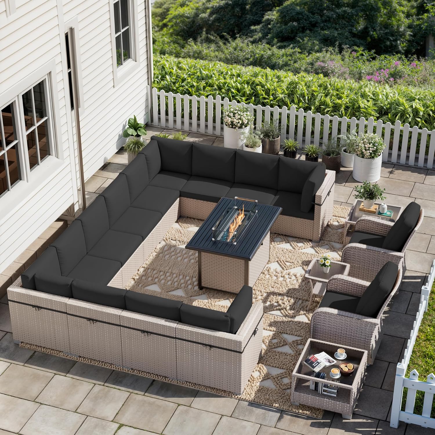Image 1 of best patio furniture set with fire pit