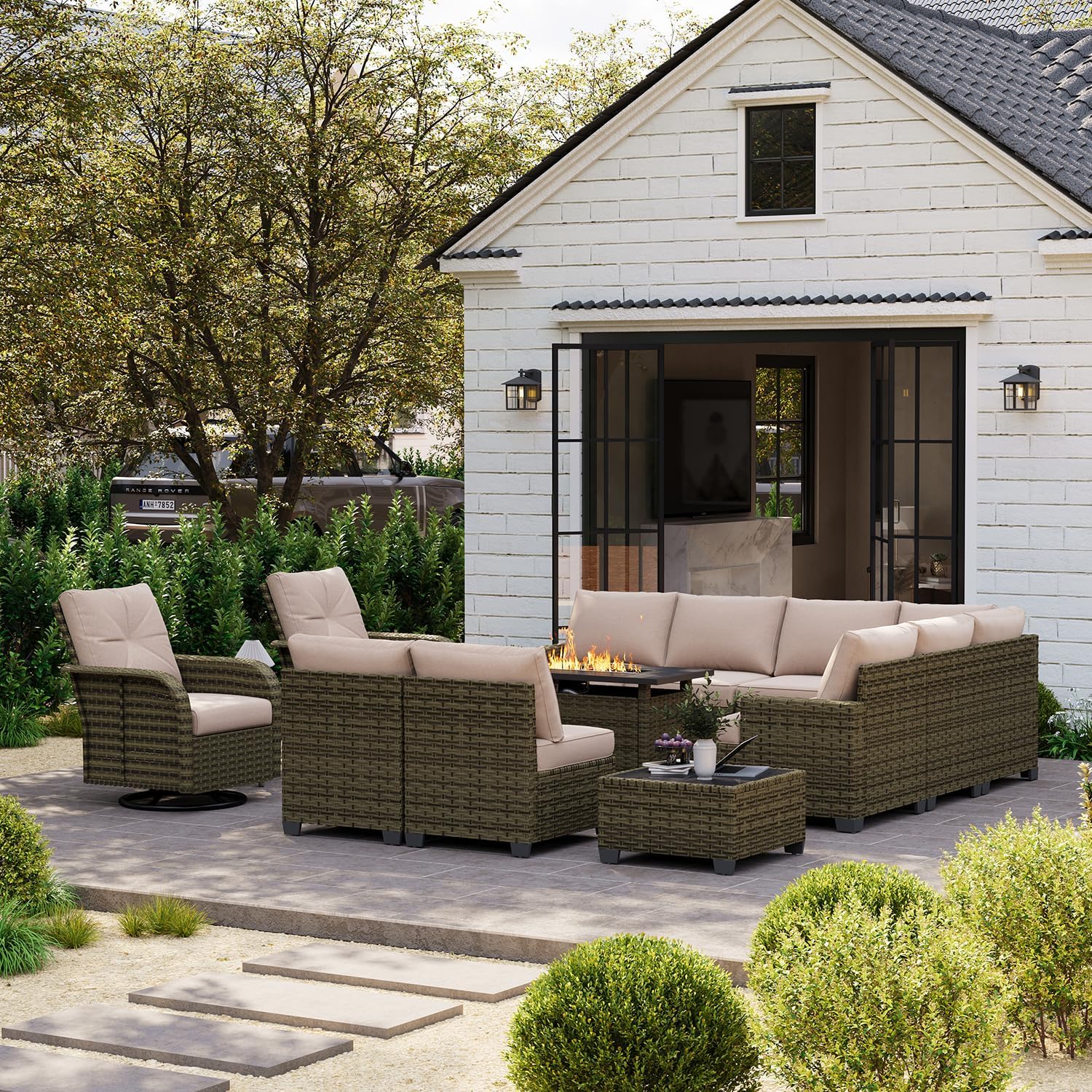 best patio furniture set with fire pit,outdoor fire pit seating set worth buying,should I buy a 13 piece patio set,rattan patio set pros cons,swivel rocker chairs for patio,best outdoor sectional for car unboxing and complete package contents