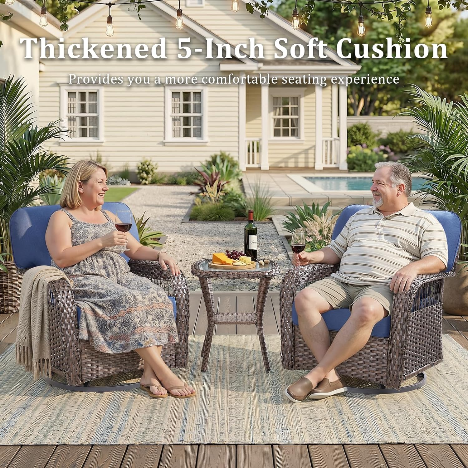 best patio furniture sets for comfort,should I buy outdoor wicker conversation set,Pugire patio set vs alternatives,patio swivel rocking chairs pros cons,all-weather wicker furniture worth buying,comfortable outdoor seating for car port unboxing and complete package contents