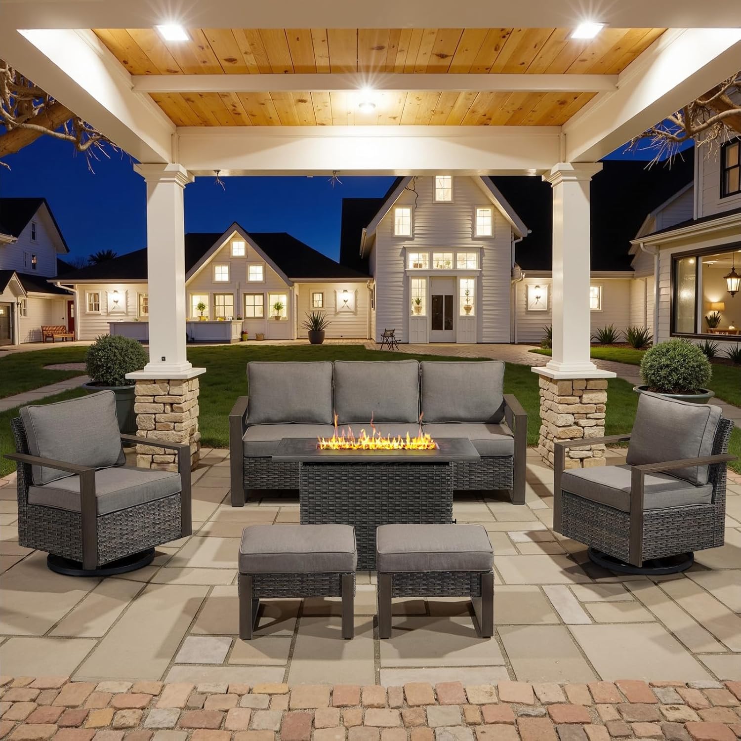 Image 1 of best patio furniture with fire pit